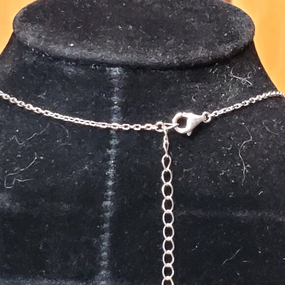 925 Celtic Infinity Heart Necklace 10" Silver Vtg - Picture 6 of 7